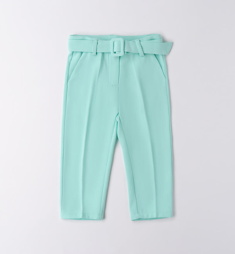Pantaloni eleganti bambina VERDE CHIARO-4634