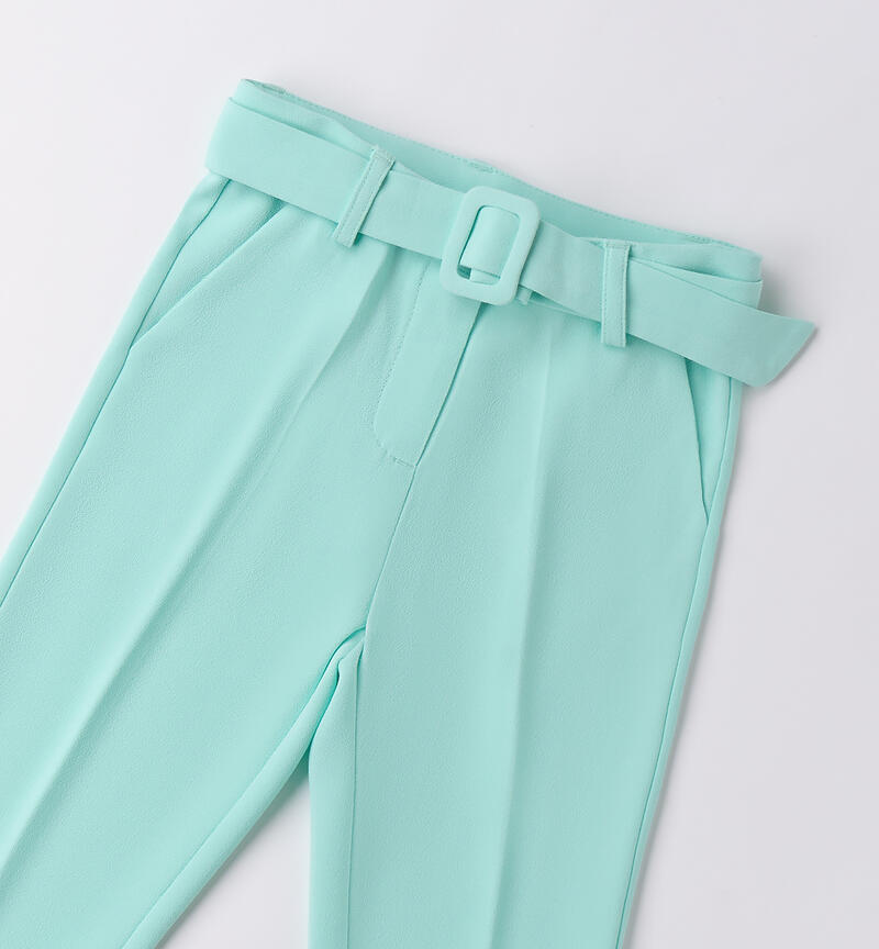 Pantaloni eleganti bambina VERDE CHIARO-4634