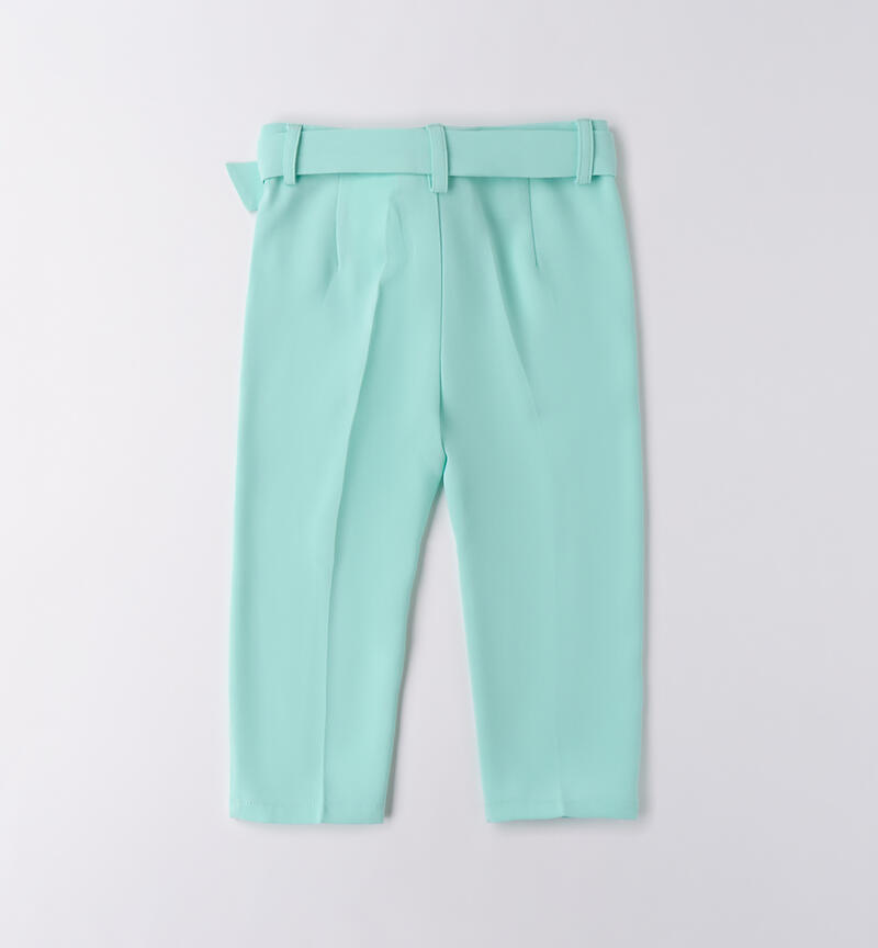 Pantaloni eleganti bambina VERDE CHIARO-4634