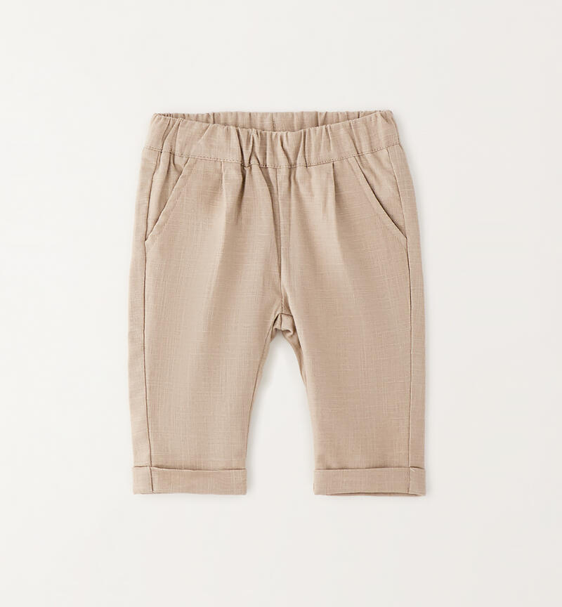 Elegant trousers for newborns BEIGE-0437