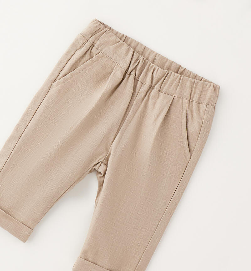 Elegant trousers for newborns BEIGE-0437