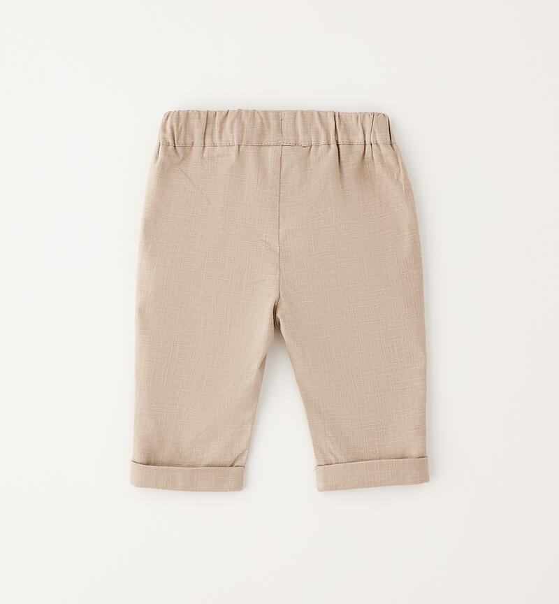 Elegant trousers for newborns BEIGE-0437