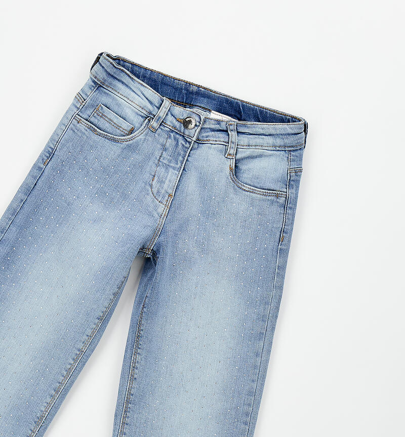 Girl's denim trousers DENIM MEDIUM BLEACH-7315