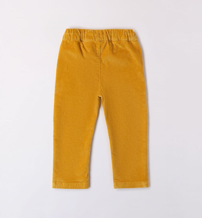 Pantaloni in velluto per bambino da 9 mesi a 8 anni Sarabanda GIALLO-1516