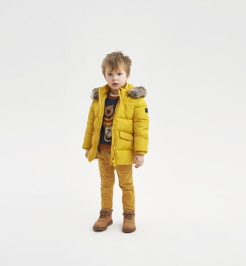Sarabanda corduroy trousers for boys from 9 months to 8 years GIALLO-1516