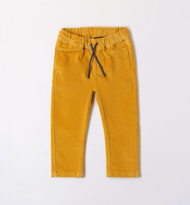 Sarabanda corduroy trousers for boys from 9 months to 8 years GIALLO-1516