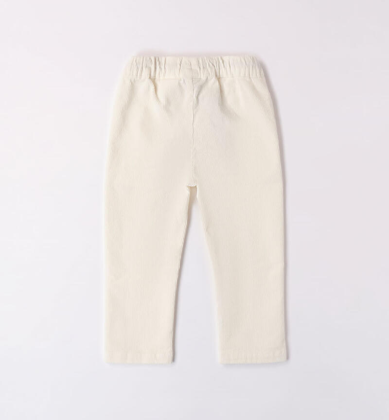 Pantaloni in velluto per bambino da 9 mesi a 8 anni Sarabanda PANNA-0112