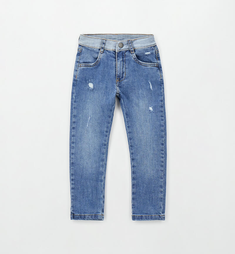 Pantaloni jeans bambino STONE WASHED CHIARO-7400