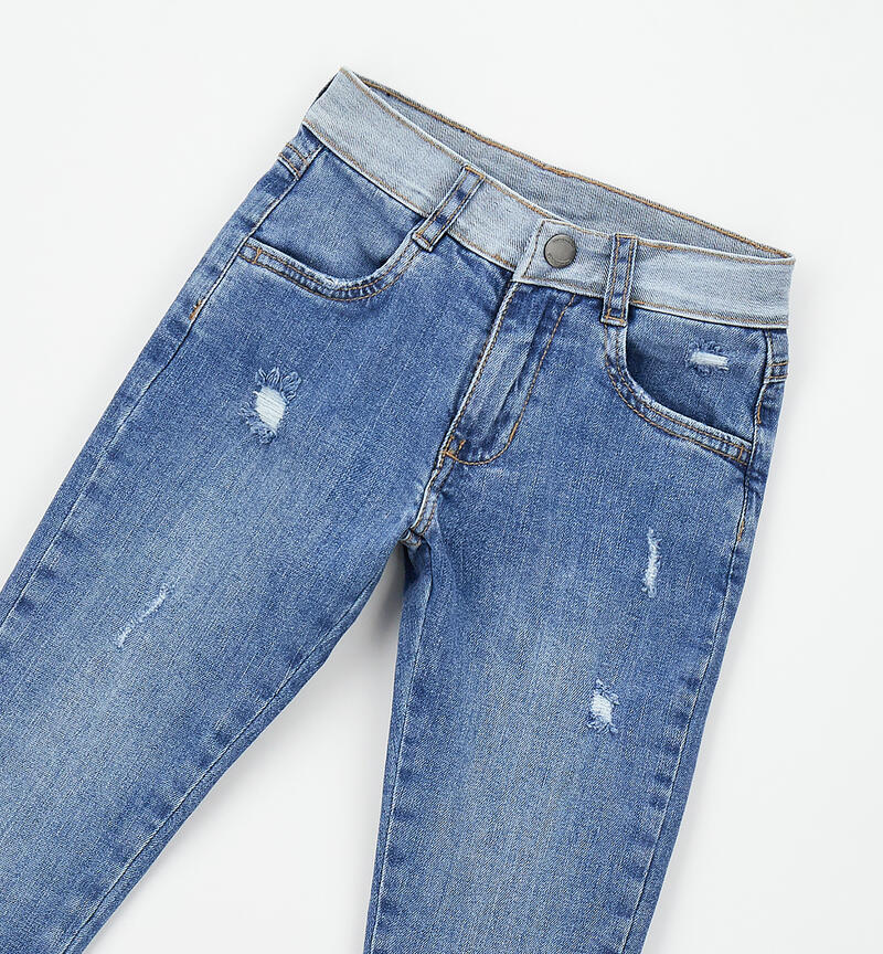 Pantaloni jeans bambino STONE WASHED CHIARO-7400