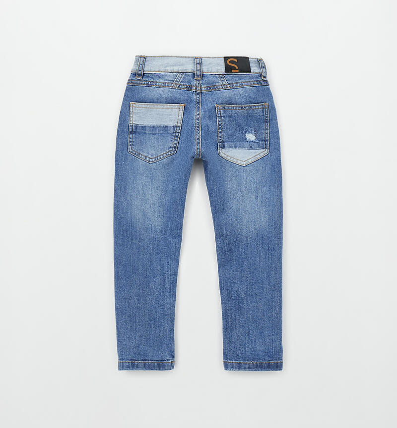 Pantaloni jeans bambino STONE WASHED CHIARO-7400