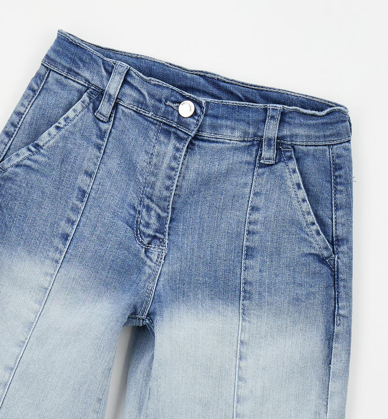 Wide leg jeans for girls MEDIUM STONE WASHED -7000