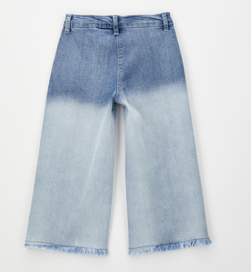 Wide leg jeans for girls MEDIUM STONE WASHED -7000