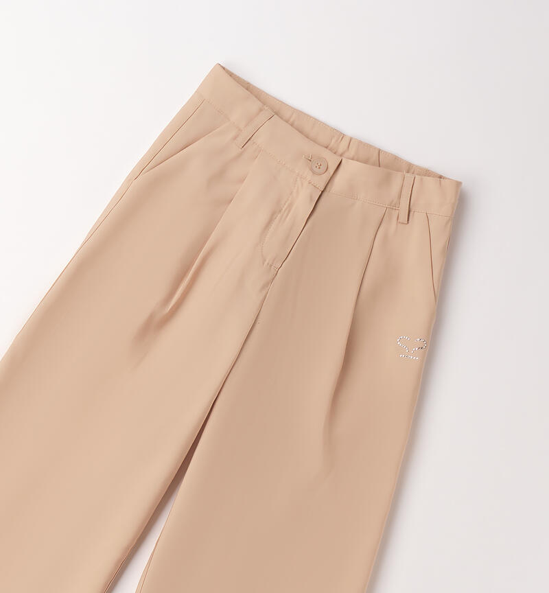 Pantaloni larghi bambina BEIGE-0941