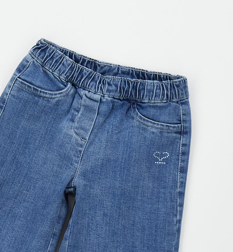 Sarabanda girls' wide-leg trousers MEDIUM STONE WASHED -7000