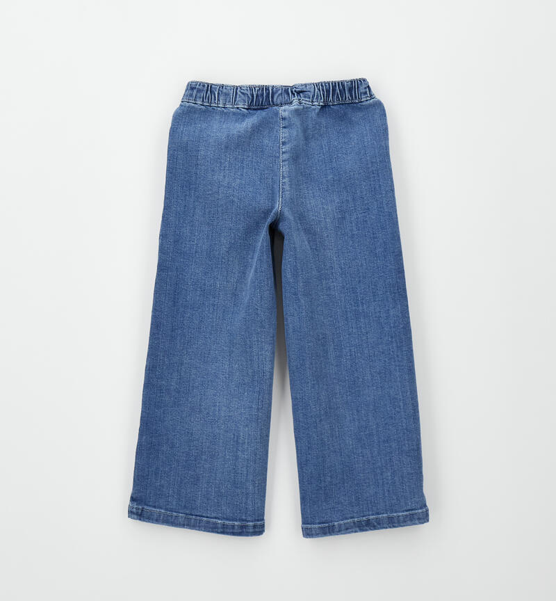 Sarabanda girls' wide-leg trousers MEDIUM STONE WASHED -7000