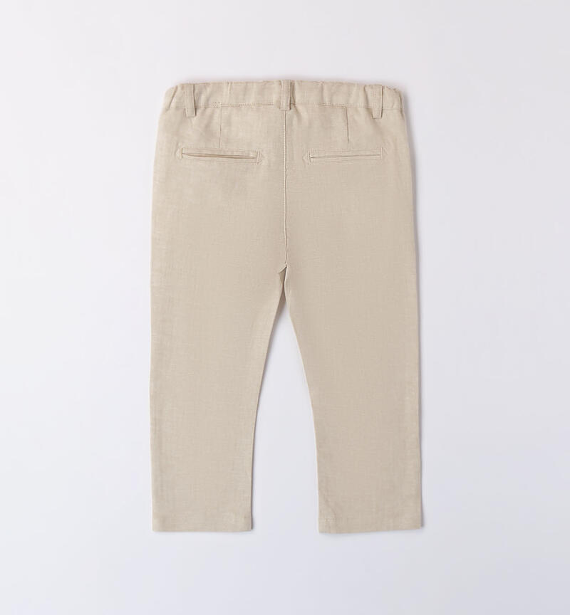 Pantaloni lino bambino BEIGE-0435