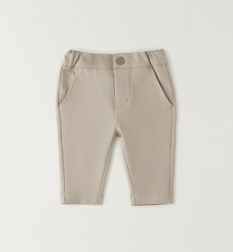 Pantaloni neonato eleganti BEIGE SCURO-0445