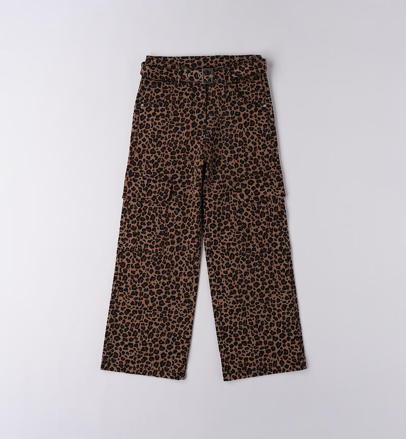Pantaloni per ragazza MARRONE-NERO-6BRW