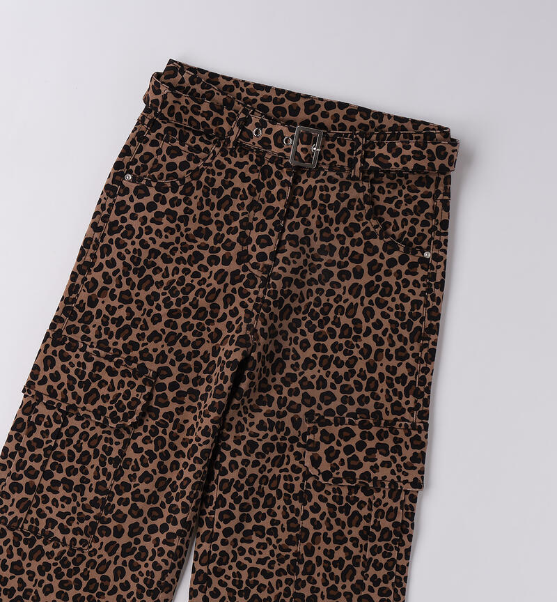 Pantaloni per ragazza MARRONE-NERO-6BRW