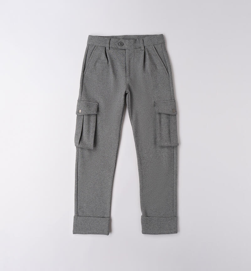 Pantaloni per ragazzo GRIGIO MELANGE-8992