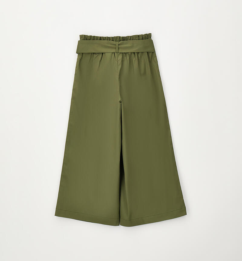 Girl's trousers with belt VERDE MILITARE-5553