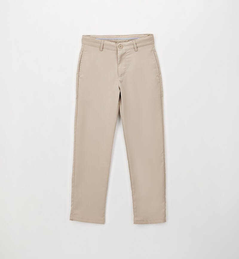 Elegant boy's trousers BEIGE SCURO-0445