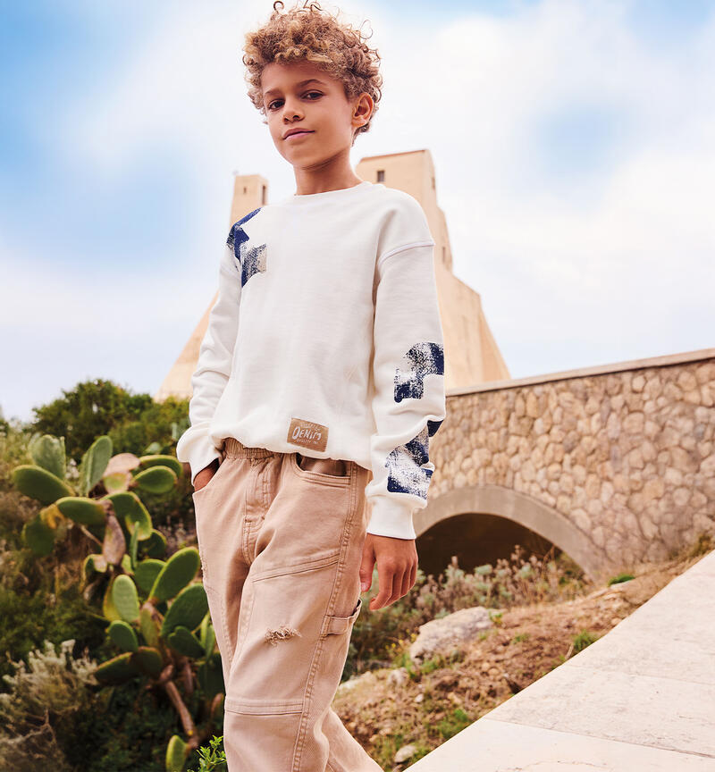 Sarabanda trousers for boys BEIGE-0471
