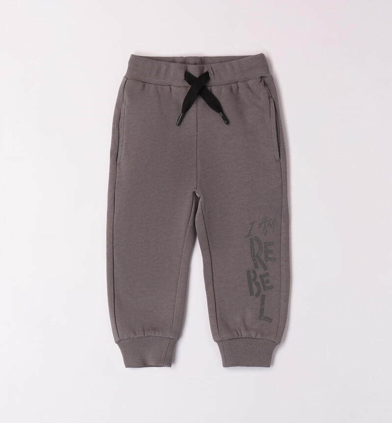 Sarabanda printed tracksuit bottoms for boys from 9 months to 8 years GRIGIO SCURO-0564