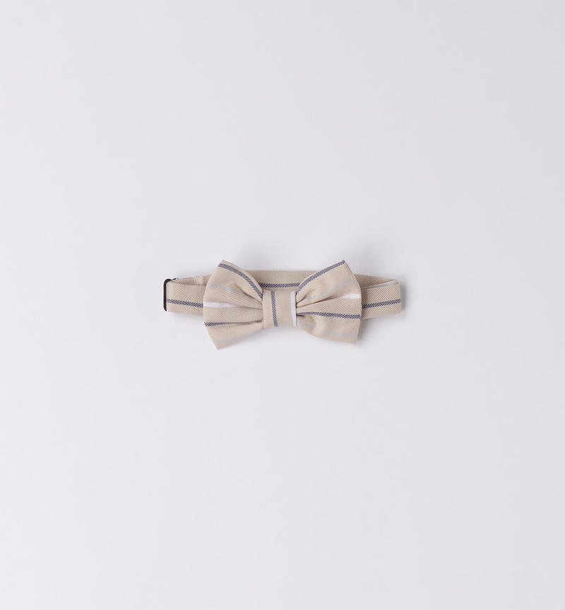 Sarabanda striped bow tie for boys from 8 to 16 years BEIGE-0435
