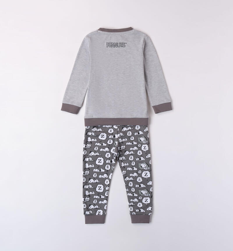 Sarabanda Snoopy pyjamas for boys from 9 months to 8 years GRIGIO MELANGE-8992