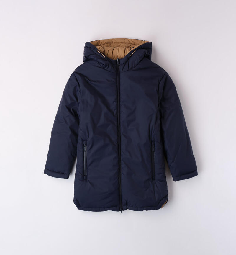 Sarabanda reversible winter down jacket for boys from 8 to 16 years NAVY-3854