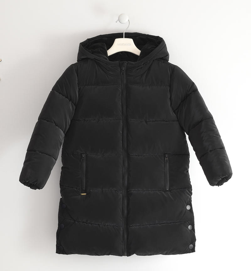 Sarabanda girl's long winter padded jacket from 8 to 16 years NERO-0658