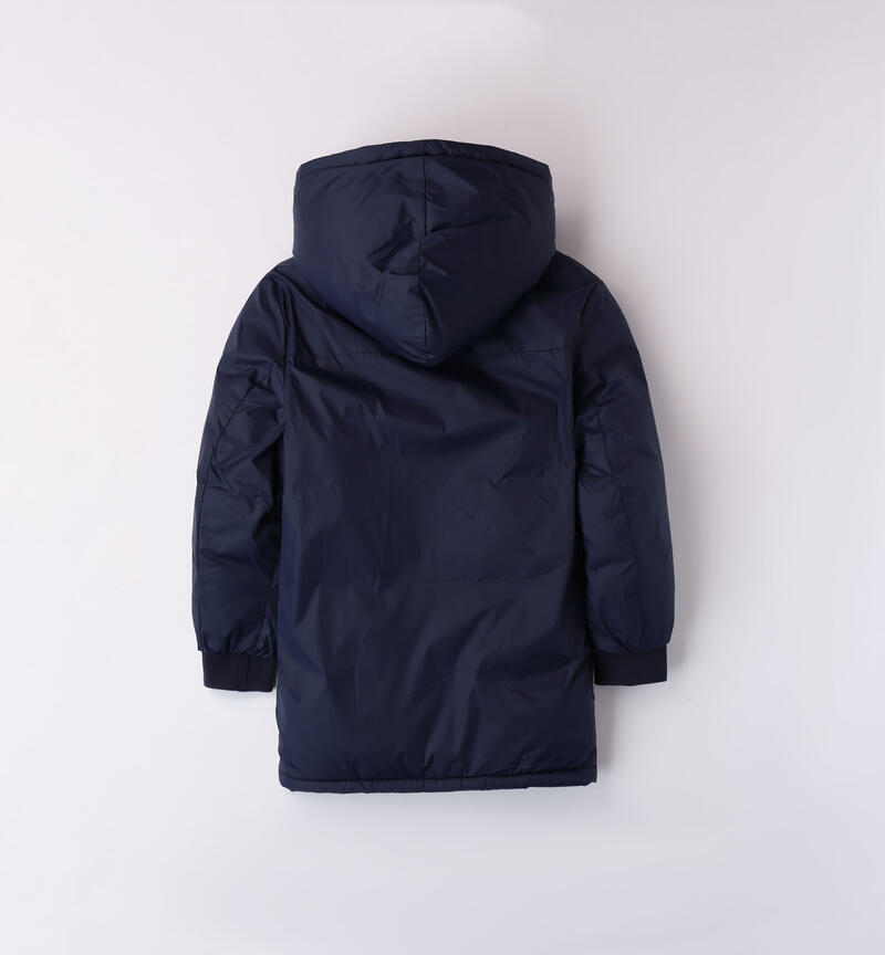 Sarabanda hooded down jacket for boys from 8 to 16 years NAVY-3854