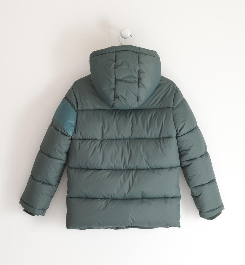 Piumino ragazzo con cappuccio da 8 a 16 anni Sarabanda VERDE SCURO-4254