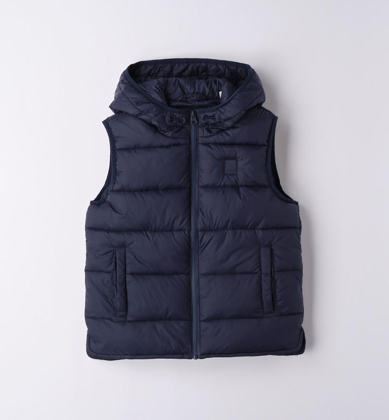 Sarabanda padded gilet for boys from 8 to 16 years NAVY-3854