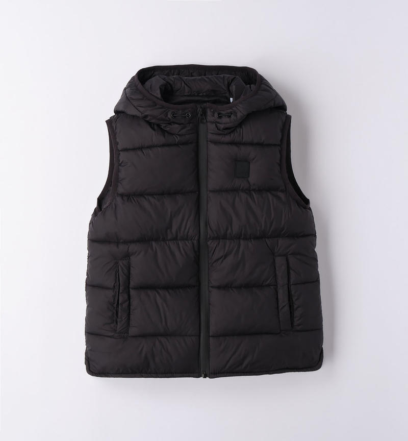 Sarabanda padded gilet for boys from 8 to 16 years NERO-0658