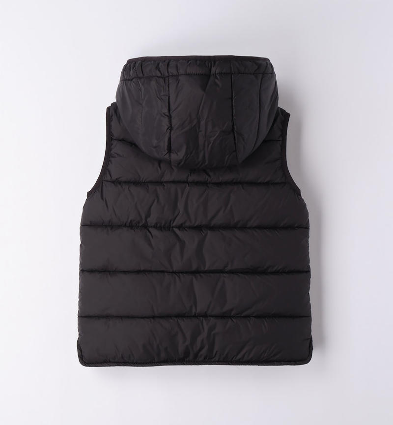 Sarabanda padded gilet for boys from 8 to 16 years NERO-0658