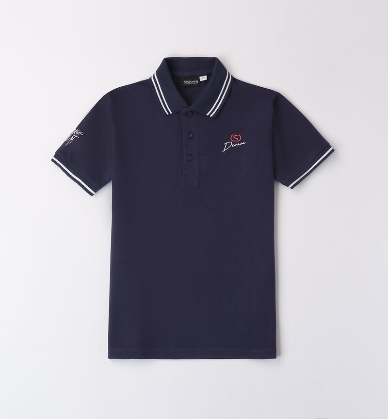 Boys' cotton polo shirt NAVY-3854