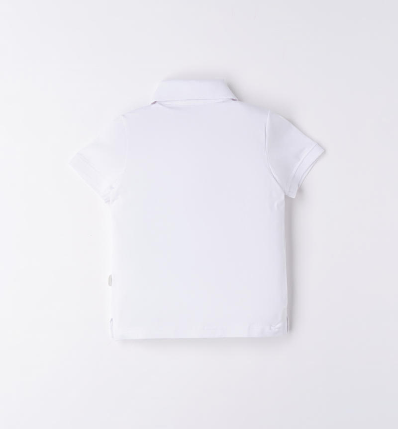 Sarabanda short-sleeved polo shirt for boys from 9 months to 8 years BIANCO-0113