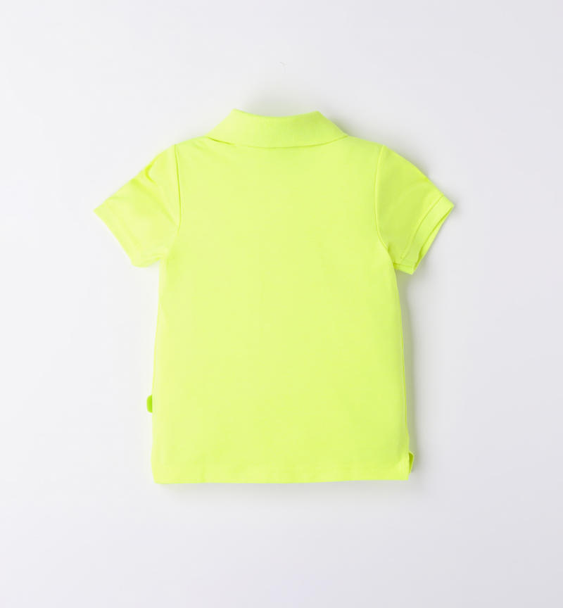 Sarabanda short-sleeved polo shirt for boys from 9 months to 8 years GREEN ACID-5841