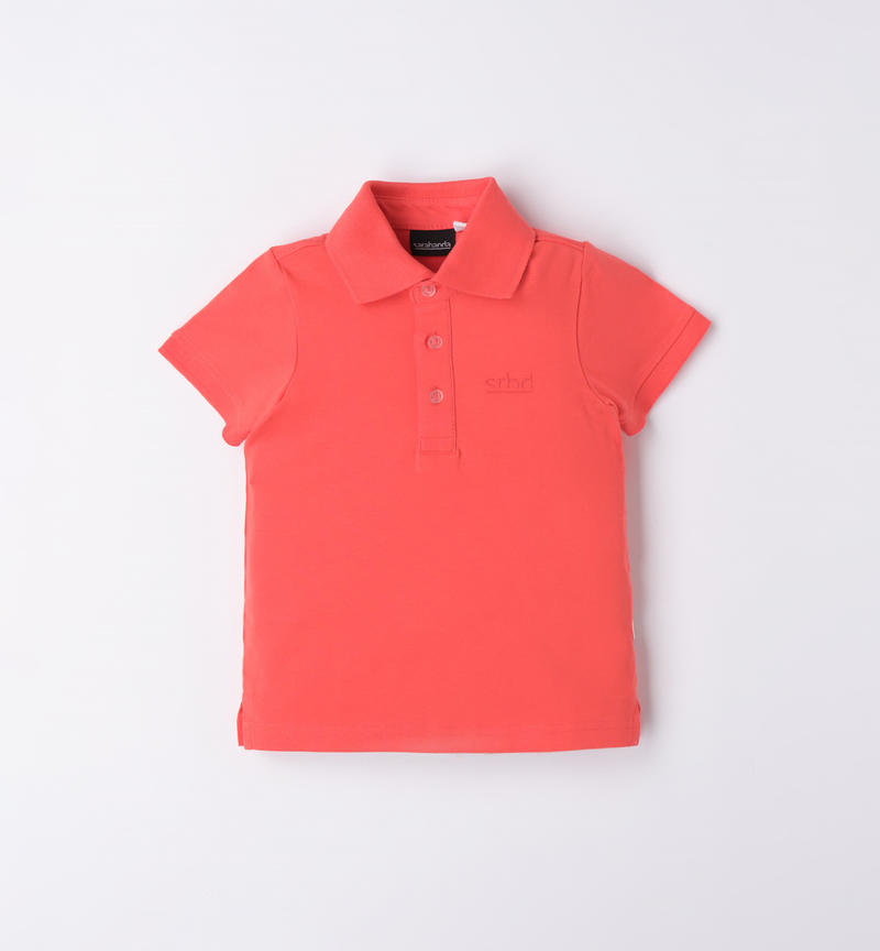 Sarabanda short-sleeved polo shirt for boys from 9 months to 8 years ROSSO-2152