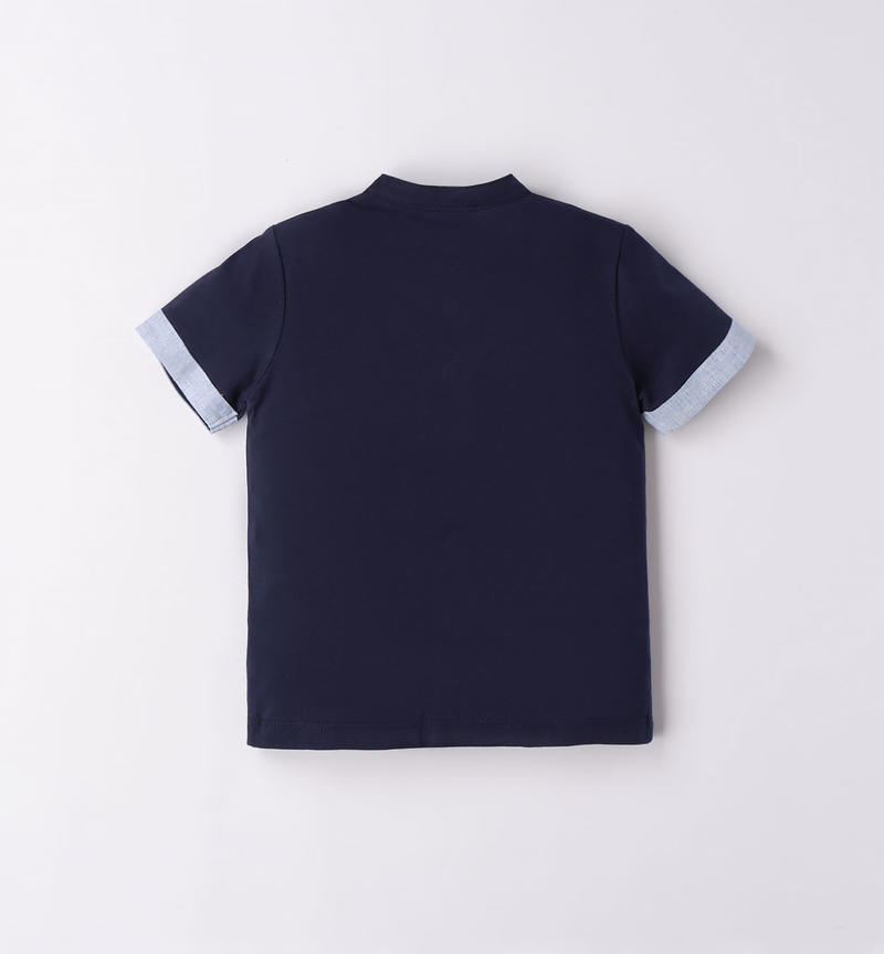 Sarabanda bow tie polo shirt for boys from 9 months to 8 years NAVY-3854