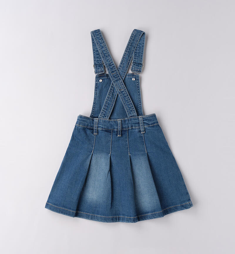 Salopette da bambina STONE WASHED CHIARO-7400