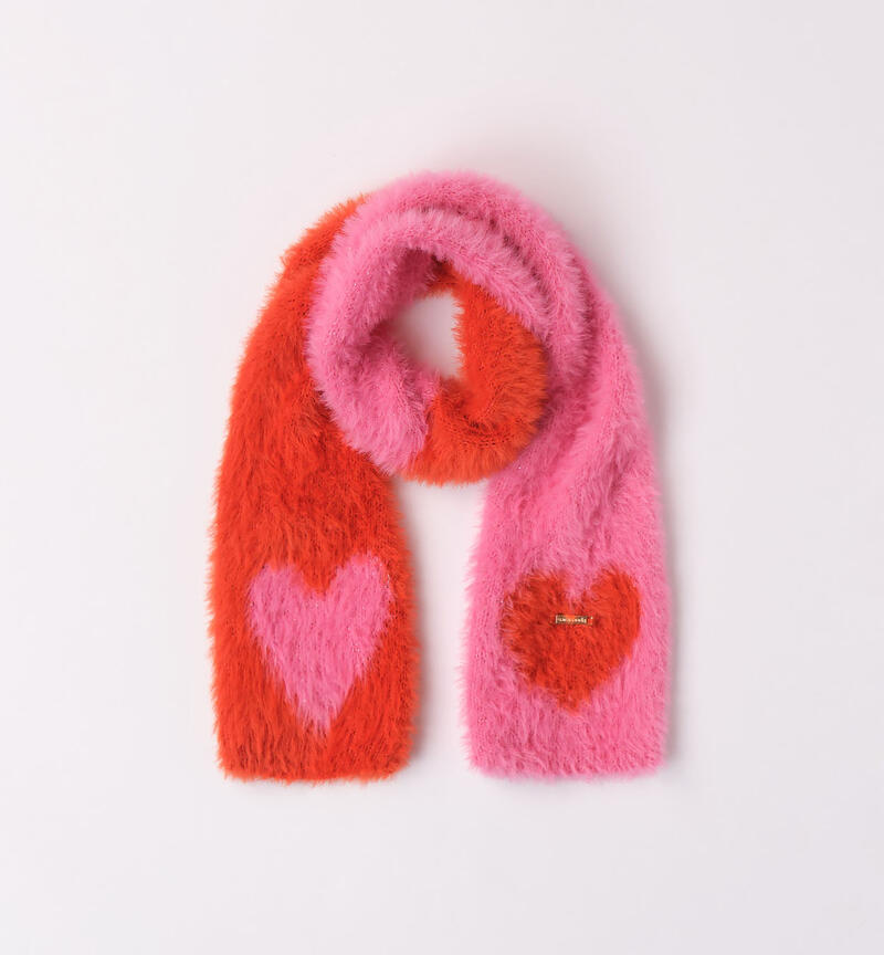 Sarabanda heart scarf for girls from 9 months to 8 years ROSA-2426