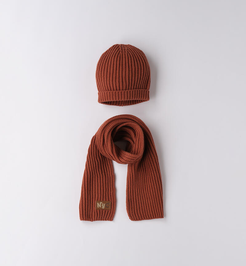 Sciarpa e cappello bambino BROWN-1228