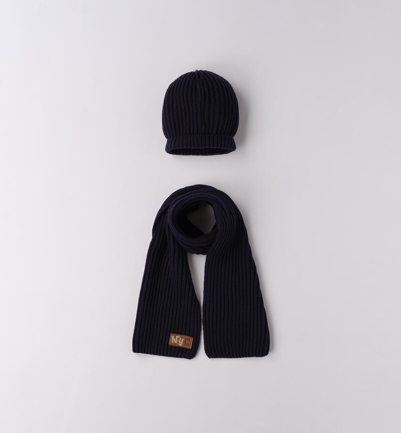 Sciarpa e cappello bambino NAVY-3854