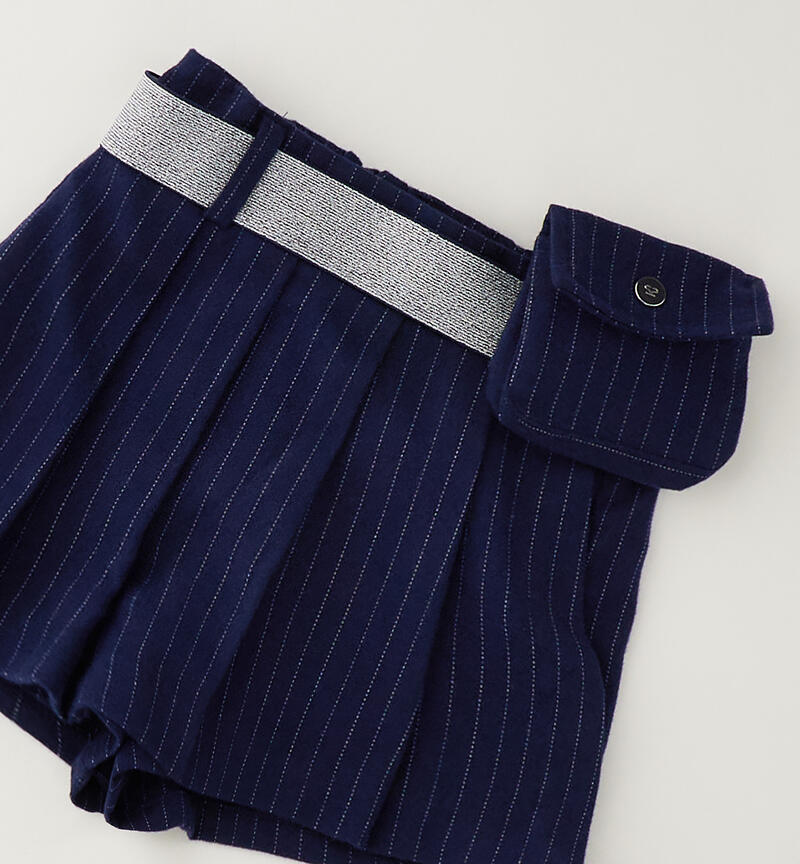 Shorts bambina con cintura NAVY-3854