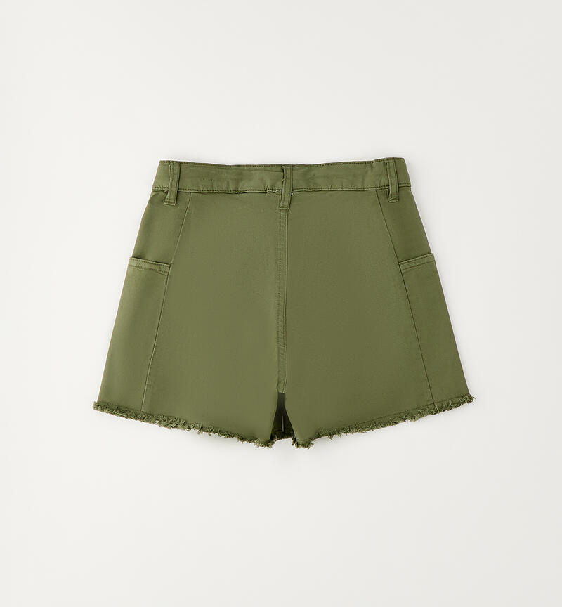 Shorts bambina in cotone VERDE MILITARE-5553