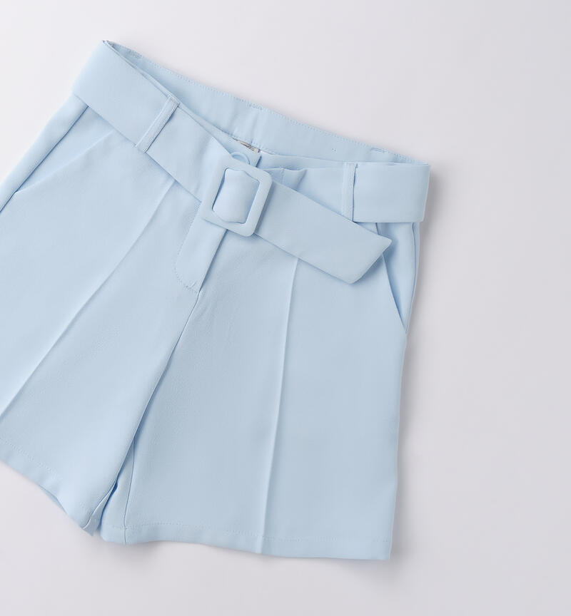 Shorts eleganti bambina LIGHT BLUE-3881