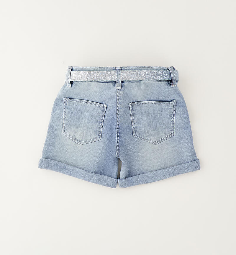 Denim shorts with belt LAVATO CHIARISSIMO-7300